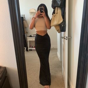 Tigermist Black Ruched Maxi Skirt - SIZE S - NWT